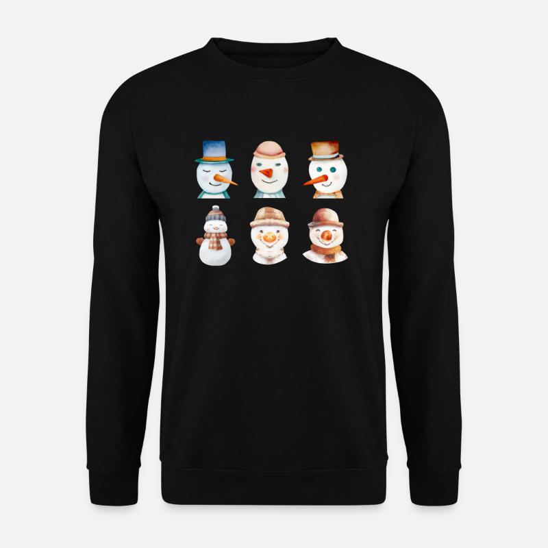 Snowman Faces - Unisex Sweatshirt - black