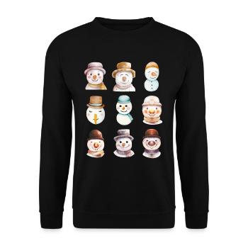 Snowman Faces - Unisex Sweatshirt - black - Front - Alina (178cm) & Michal (187cm)