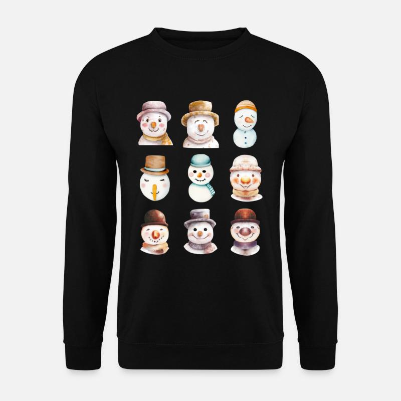 Snowman Faces - Unisex Sweatshirt - black