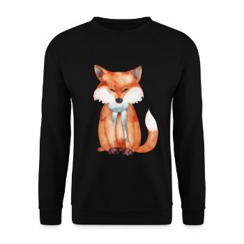 Niedlicher Fuchs - Unisex Pullover - Schwarz - Vorne - Alina (178cm) & Michal (187cm)