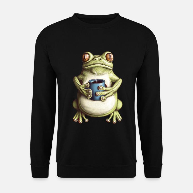 Kröte Frosch Kaffee - Unisex Pullover - Schwarz
