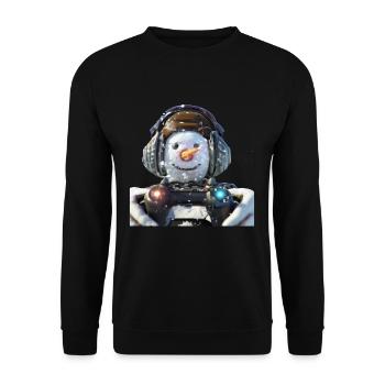 Snowman Gaming Gamer - Unisex Sweatshirt - black - Front - Alina (178cm) & Michal (187cm)