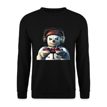 Manette de jeu Snowman - Sweat-shirt Unisexe - noir - Devant - Alina (178cm) & Michal (187cm)