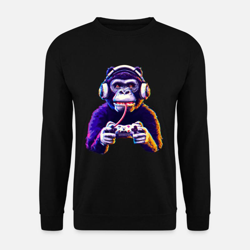 Gamer Monkey Play - Unisex Sweatshirt - black