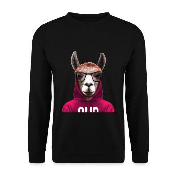 Lama - Unisex Pullover - Schwarz - Vorne - Alina (178cm) & Michal (187cm)