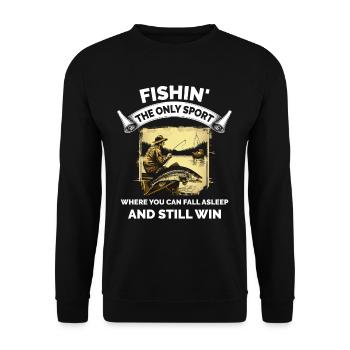 Vintage Fishing Funny Fisherman - Unisex Sweatshirt - black - Front - Alina (178cm) & Michal (187cm)