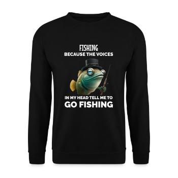 Pêche rétro drôle - Sweat-shirt Unisexe - noir - Devant - Alina (178cm) & Michal (187cm)