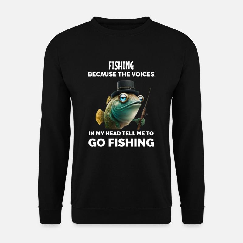 Retro Angeln lustig - Unisex Pullover - Schwarz