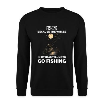 Pêche rétro drôle - Sweat-shirt Unisexe - noir - Devant - Alina (178cm) & Michal (187cm)