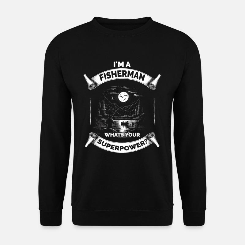 Lustiger Opa Papa Angelfischer - Unisex Pullover - Schwarz