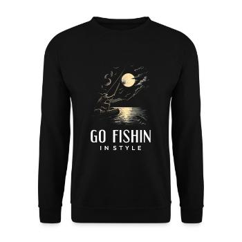 Allez pêcher avec style - Sweat-shirt Unisexe - noir - Devant - Alina (178cm) & Michal (187cm)