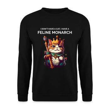 Feline Monarch Cute Cat Lover - Unisex Sweatshirt - black - Front - Alina (178cm) & Michal (187cm)