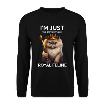 I'm Just The Servant Persian Cat Queen - Unisex Sweatshirt - black - Front - Alina (178cm) & Michal (187cm)