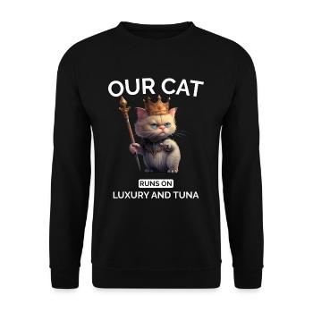 Cat Mom Dad Funny Royal Cat - Unisex Sweatshirt - black - Front - Alina (178cm) & Michal (187cm)