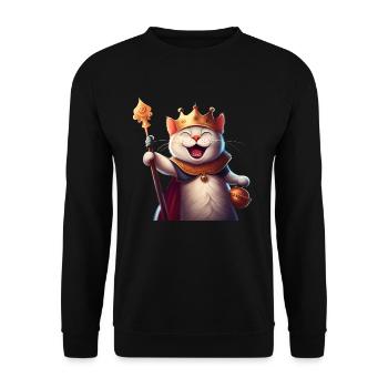 Chat de dessin animé Reine de la couronne - Sweat-shirt Unisexe - noir - Devant - Alina (178cm) & Michal (187cm)