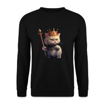 Drôle de chat royal - Sweat-shirt Unisexe - noir - Devant - Alina (178cm) & Michal (187cm)