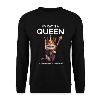 Mon chat est un amoureux de la couronne reine - Sweat-shirt Unisexe - noir - Devant - Alina (178cm) & Michal (187cm)