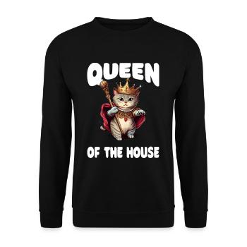 Katzenbesitzer Lustiges Sprichwort Katzenmutter - Unisex Pullover - Schwarz - Vorne - Alina (178cm) & Michal (187cm)