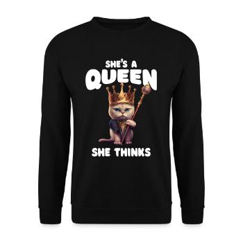 Sarcastic Cat - Unisex Sweatshirt - black - Front - Alina (178cm) & Michal (187cm)