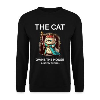 Stolze Katzenmutter - Unisex Pullover - Schwarz - Vorne - Alina (178cm) & Michal (187cm)