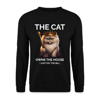 The Cat Owns The House Persian Cat Queen - Unisex Sweatshirt - black - Front - Alina (178cm) & Michal (187cm)