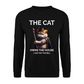 Funny Cat Saying Crazy Cat Lady - Unisex Sweatshirt - black - Front - Alina (178cm) & Michal (187cm)