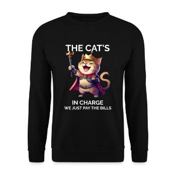 Cat Owner Funny Saying Cat Mom - Unisex Sweatshirt - black - Front - Alina (178cm) & Michal (187cm)