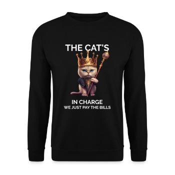 Proud Cat Owner - Unisex Sweatshirt - black - Front - Alina (178cm) & Michal (187cm)