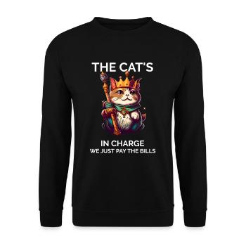 Proud Cat Mom - Unisex Sweatshirt - black - Front - Alina (178cm) & Michal (187cm)