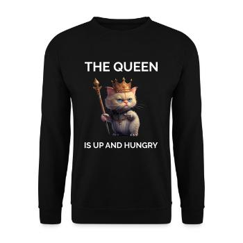 Lustiger Spruch stolzer Katzenbesitzer - Unisex Pullover - Schwarz - Vorne - Alina (178cm) & Michal (187cm)