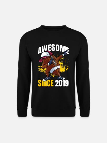 Awesome Since 2019 - 4th Football Birthday - Unisex Sweatshirt - black