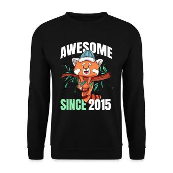 Awesome Since 2015 - 8th Red Panda Birthday - Unisex Sweatshirt - black - Front - Alina (178cm) & Michal (187cm)