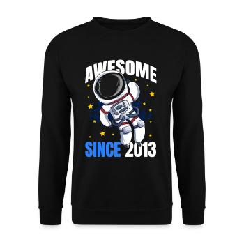 Genial seit 2013 - 10. Astronautengeburtstag - Unisex Pullover - Schwarz - Vorne - Alina (178cm) & Michal (187cm)