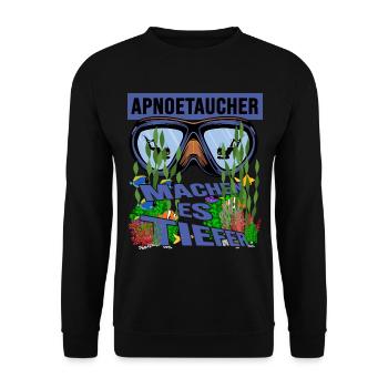 apnoetaucher oxygen apnoe tieftauchen schnorcheln - Unisex Pullover - Schwarz - Vorne - Alina (178cm) & Michal (187cm)