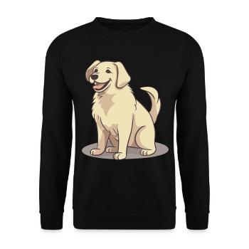 Niedliches Hundedesign für Hundebesitzer - Unisex Pullover - Schwarz - Vorne - Alina (178cm) & Michal (187cm)