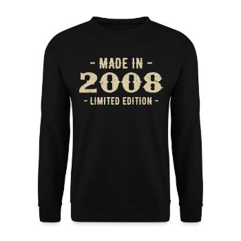 Vintage 2008 Édition Limitée Cadeau 2008 - Sweat-shirt Unisexe - noir - Devant - Alina (178cm) & Michal (187cm)
