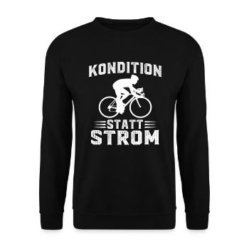 Kondition Statt Strom Fahrrad Rennrad - Unisex Pullover - Schwarz - Vorne - Alina (178cm) & Michal (187cm)