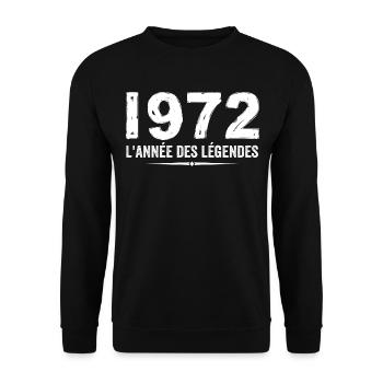 1972 Jahr der Legenden - 1972 Jubiläumsgeschenk - Unisex Pullover - Schwarz - Vorne - Alina (178cm) & Michal (187cm)