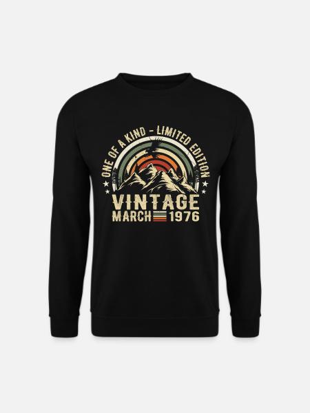 Jahrgang März 1976 - Jahrgang März 1976 - Unisex Pullover - Schwarz