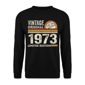 Vintage 1973 Cassette Tape 1973 - 52nd Anniversary 1973 - Unisex Sweatshirt - black - Front - Alina (178cm) & Michal (187cm)