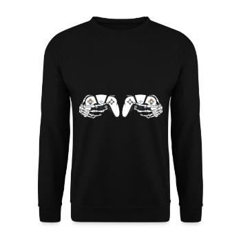 Halloween Skeleton Gaming - Unisex Sweatshirt - black - Front - Alina (178cm) & Michal (187cm)