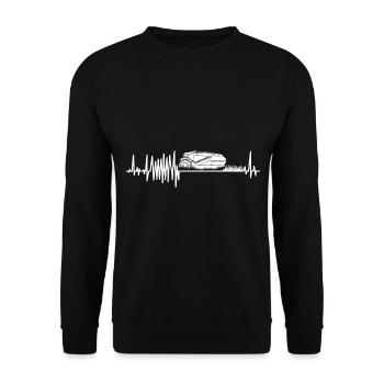 Hobbygärtner Rasenroboter Rasenmähroboter Fun - Unisex Pullover - Schwarz - Vorne - Alina (178cm) & Michal (187cm)