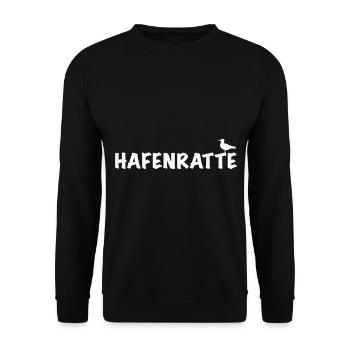 Hafenratte, lustige Sprüche Küste Hamburg Nordsee - Unisex Pullover - Schwarz - Vorne - Alina (178cm) & Michal (187cm)