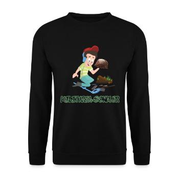 Sondeln - der Militaria-Sondler WW2 Schatzsuche - Unisex Pullover - Schwarz - Vorne - Alina (178cm) & Michal (187cm)