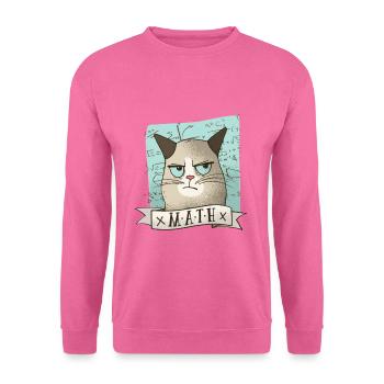 Mathe Nachhilfe Katze Lehrer Tshirt Geschenk - Unisex Pullover - Pink - Vorne