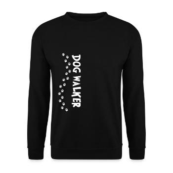 Pets Funny Dog Walker Cartoon Tshirt - Unisex Sweatshirt - black - Front - Alina (178cm) & Michal (187cm)