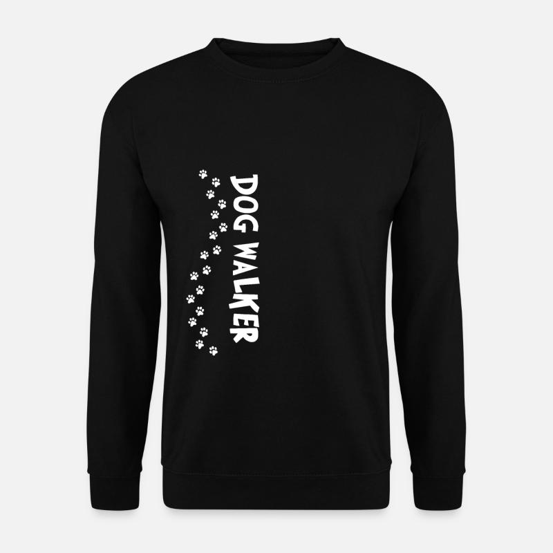 Pets Funny Dog Walker Cartoon Tshirt - Unisex Sweatshirt - black