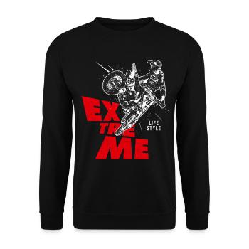 moto cross motocross life style motocross - Sweat-shirt Unisexe - noir - Devant - Alina (178cm) & Michal (187cm)