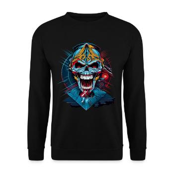 Metal Skull - Unisex Pullover - Schwarz - Vorne - Alina (178cm) & Michal (187cm)