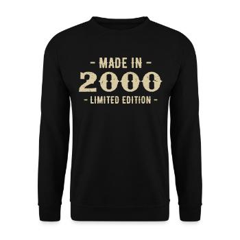 Vintage 2000 Geschenk in limitierter Auflage 2000 - Unisex Pullover - Schwarz - Vorne - Alina (178cm) & Michal (187cm)